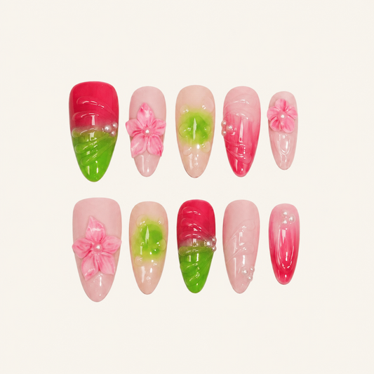 Barbiecore Babe – Main Character Vibrant Pink Almond Press-On Nails