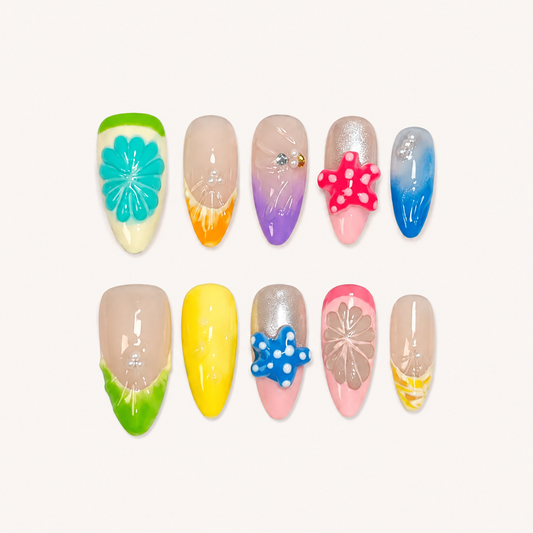 Lemon Zest – Main Character Vibrant Yellow Almond Press-On Nails