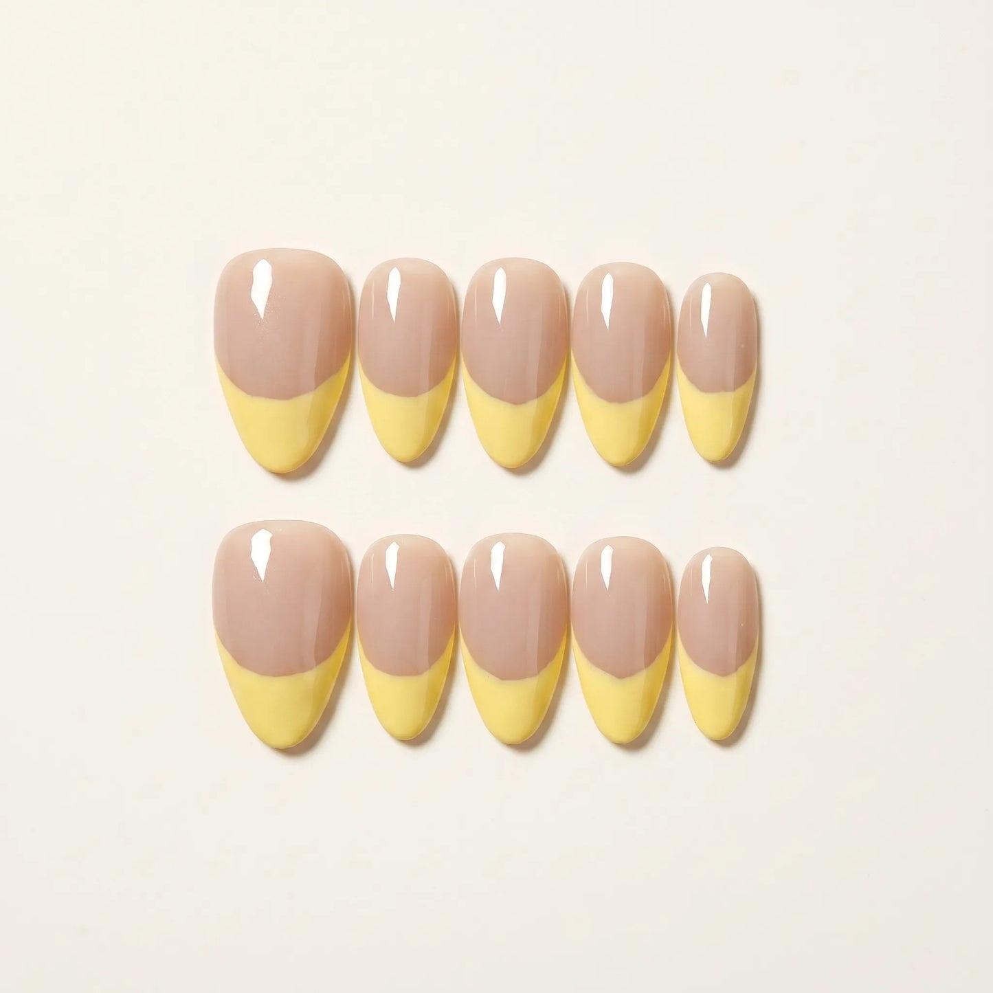 Yellow Sorbet – Soft Feminine Lemon French Almond Press-On Nails