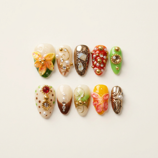 Baroque Fiesta – Main Character Almond Press-On Nails