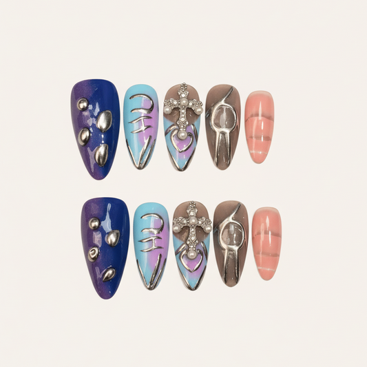 Minimalist Strokes – Quiet Luxury Minimalist Almond Press-On Nails