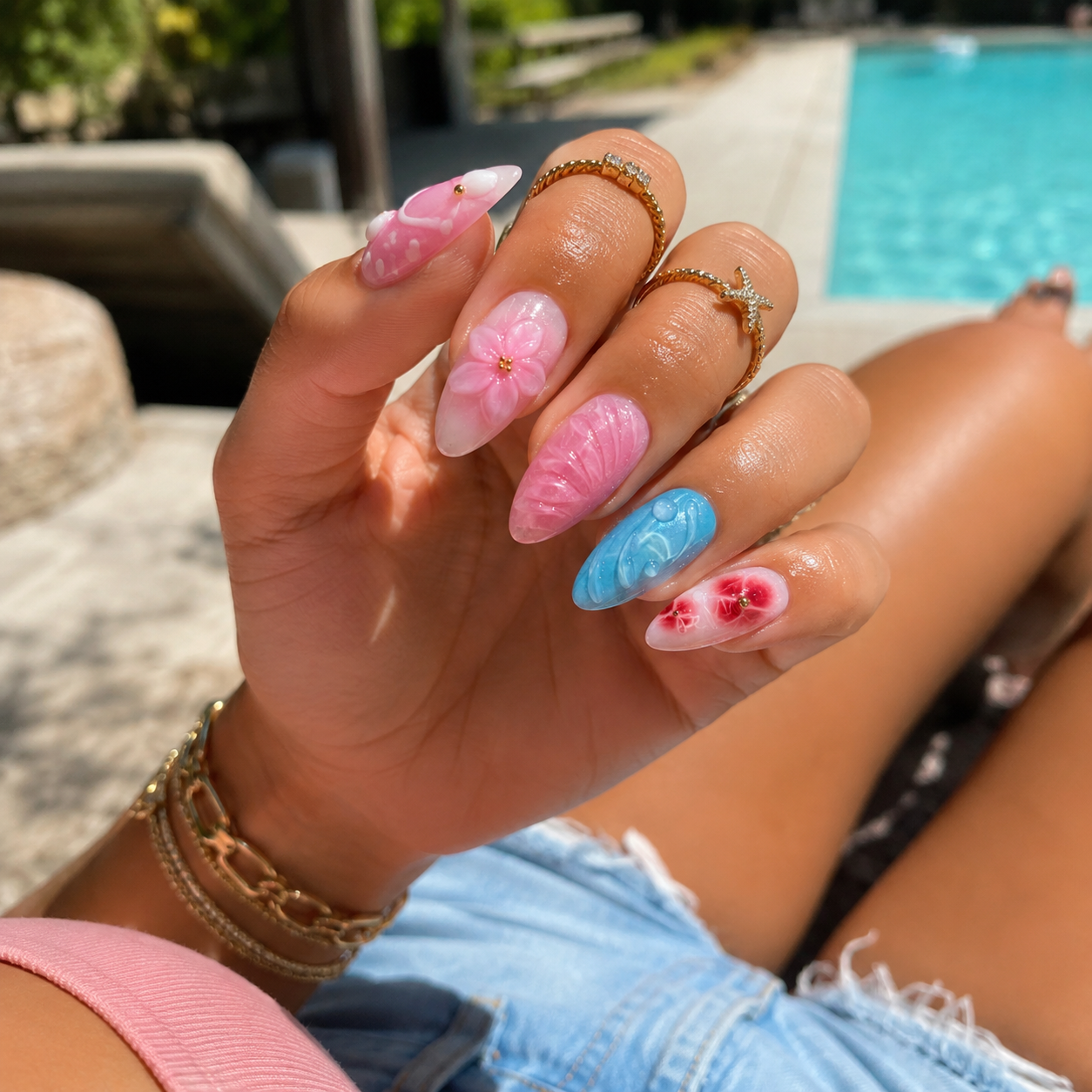 Hibiscus Bloom – Tropical Resort Press-On Nails
