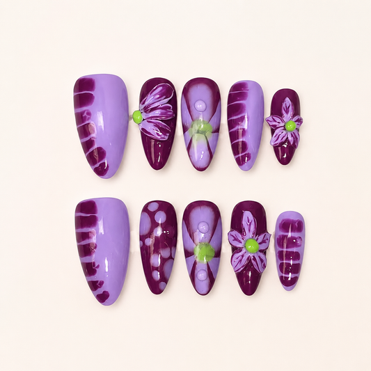 Royal Violet – Dark Feminine Deep Purple Almond Press-On Nails