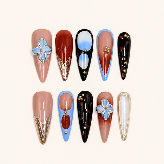 Tropic-UV Cyclone – Main Character Neon Tropic Stiletto Press-On Nails