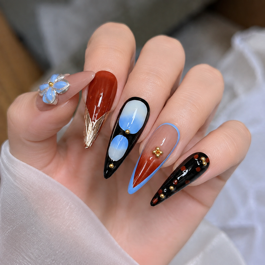 Tropic-UV Cyclone – Main Character Neon Tropic Stiletto Press-On Nails