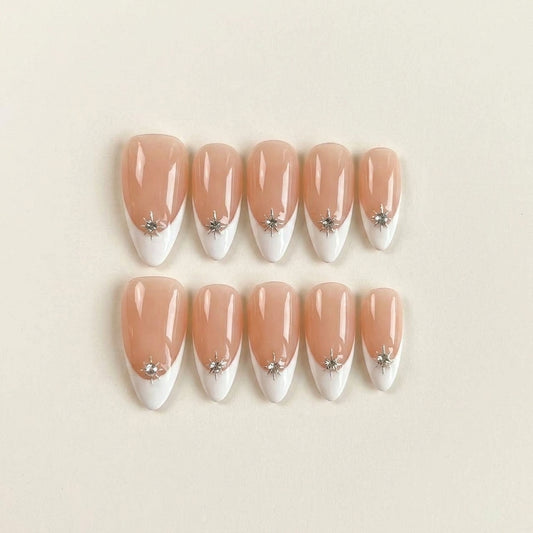 Petal Whisper – Clean Girl Almond Press-On Nails