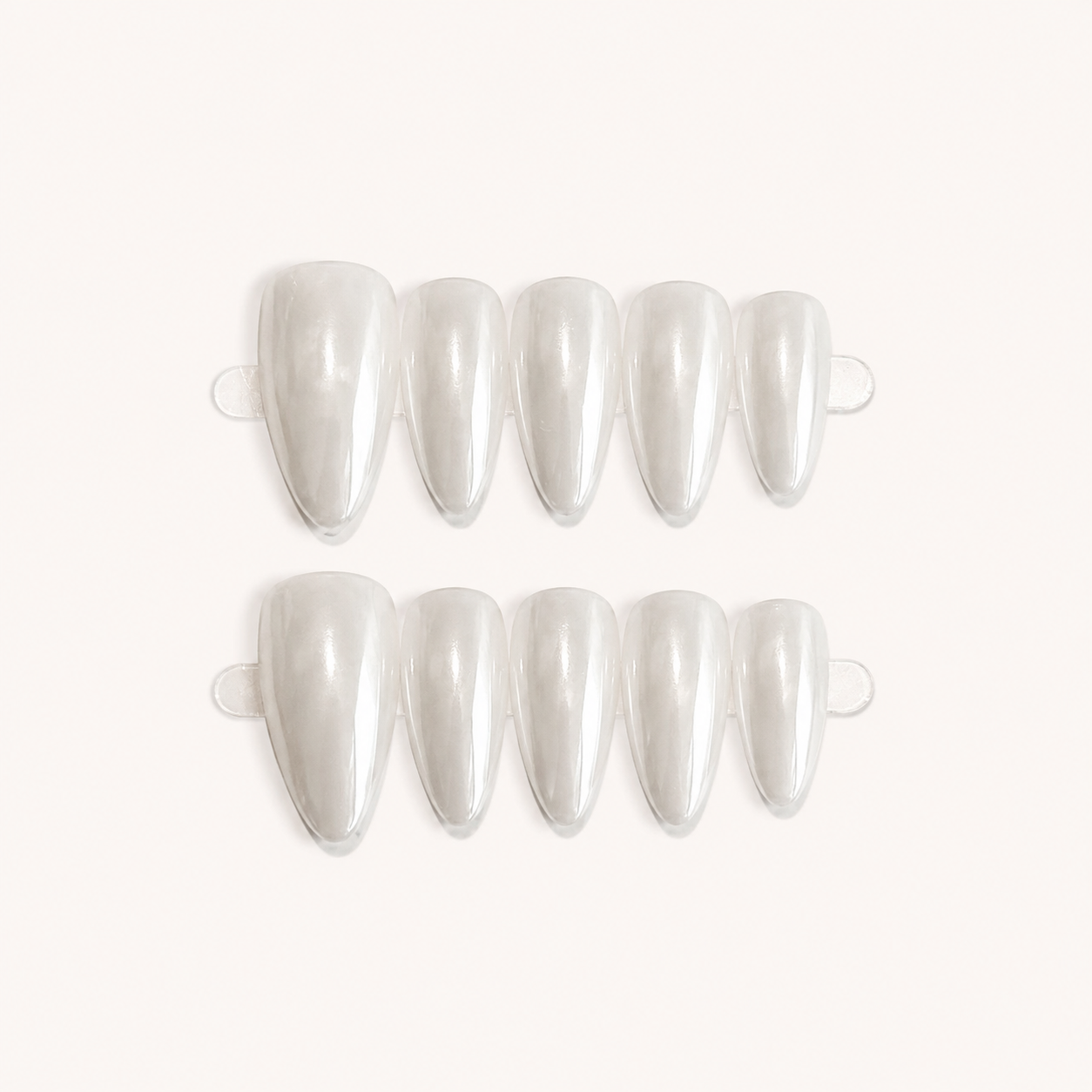 Pearl Glaze – Clean Girl Almond Press-On Nails