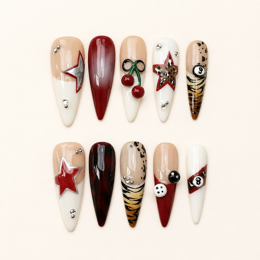 Mermaid Treasure – Main Character Statement Stiletto Press-On Nails