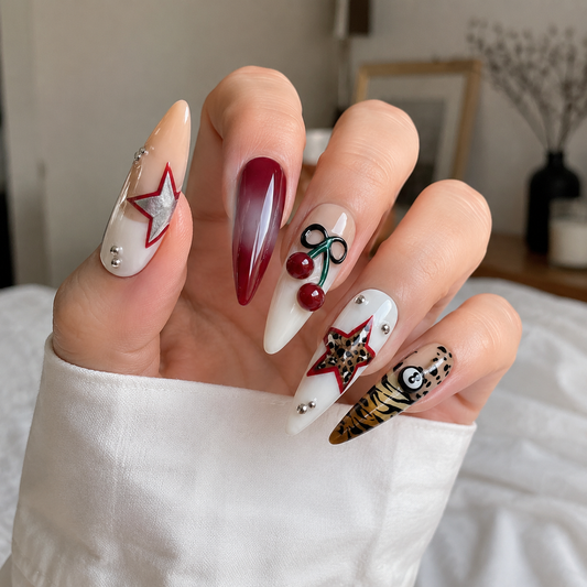 Mermaid Treasure – Main Character Statement Stiletto Press-On Nails