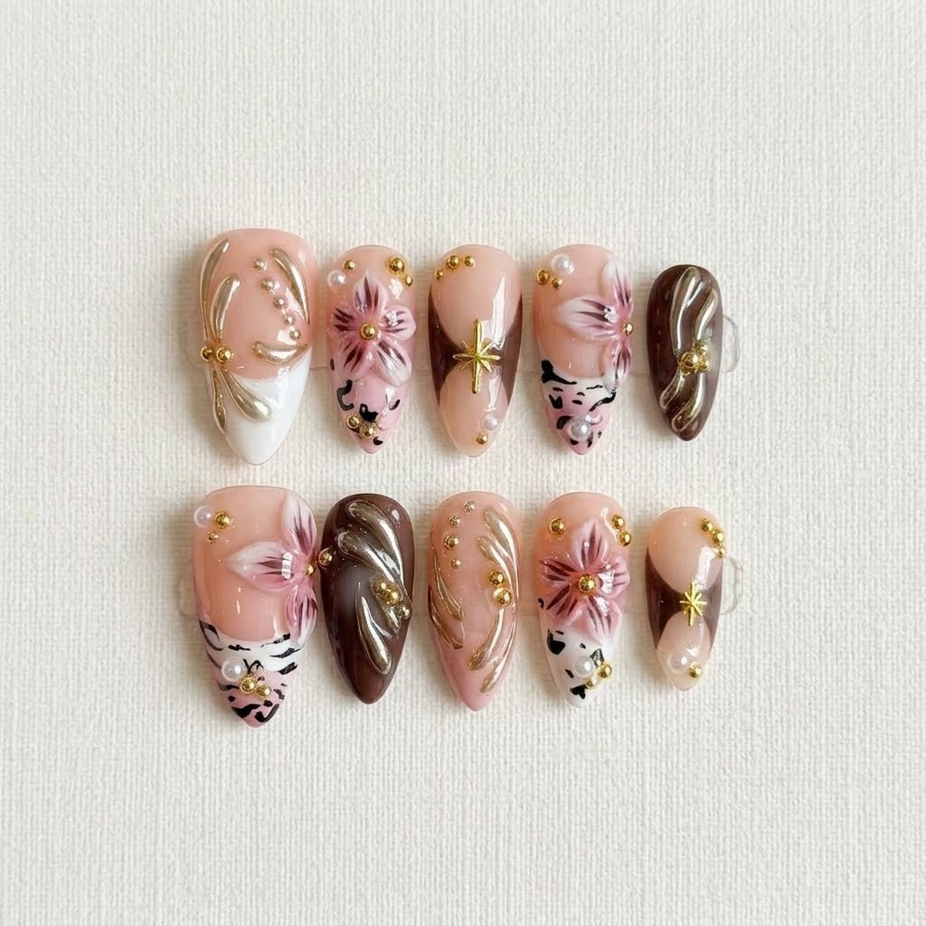 Wild Blossom – Main Character Almond Press-On Nails