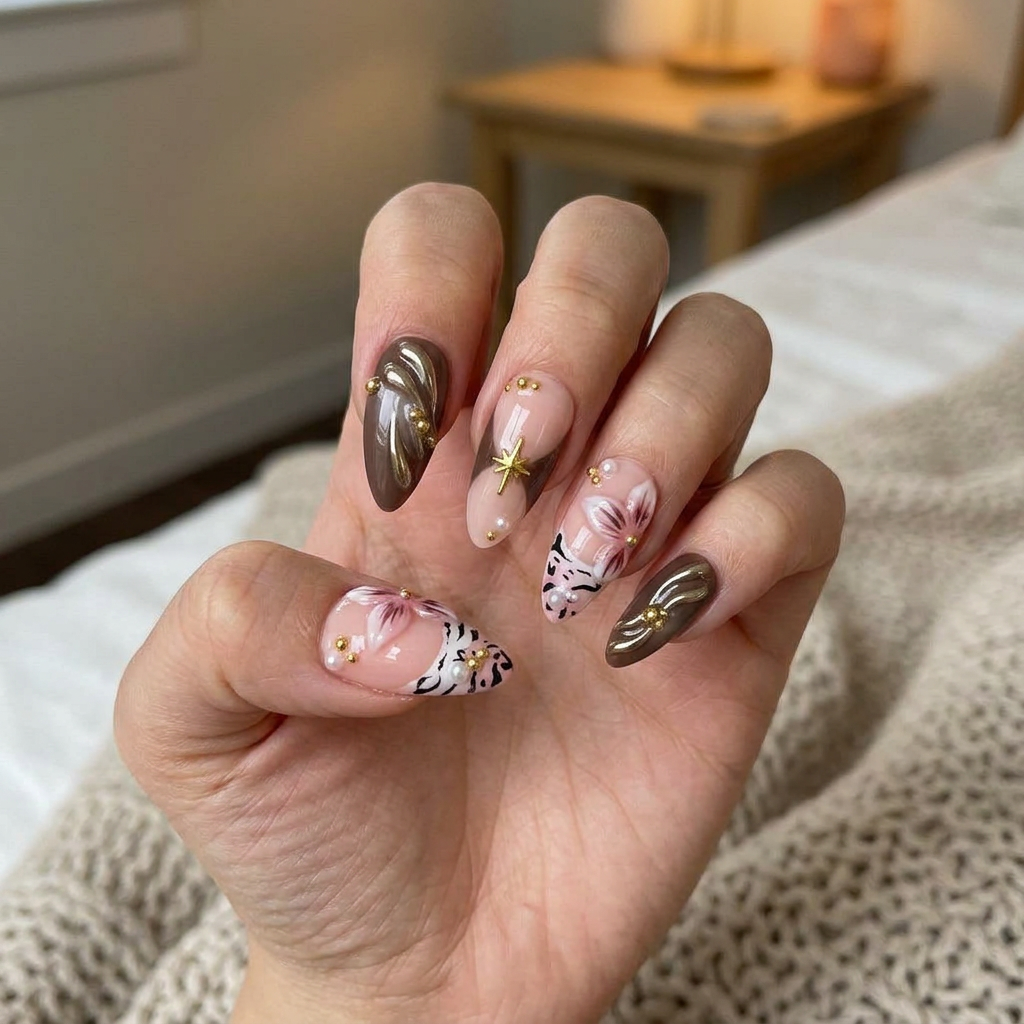Wild Blossom – Main Character Almond Press-On Nails