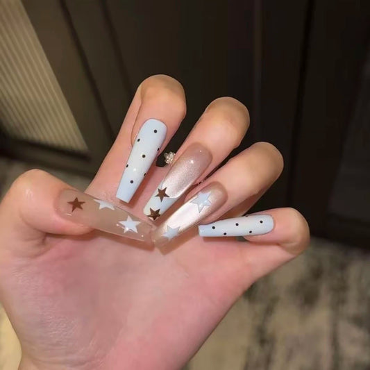 Sugar Rush – Pastel Star Cat-Eye Press-On Nails