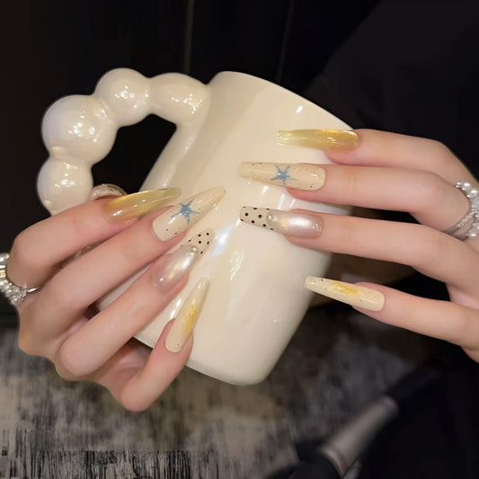 Salt & Starfish – Sandy Beach Cat-Eye Press-On Nails