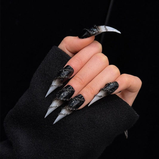 Dragon's Oath – Black Chain Claw Press-On Nails