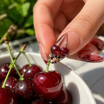 Velvet Cherry – Burgundy Almond Press-On Nails