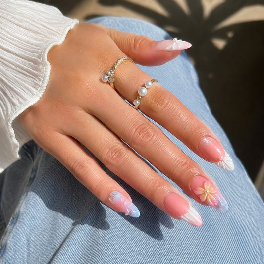 Ocean Shells – Sunset Mermaid Ombre Press-On Nails