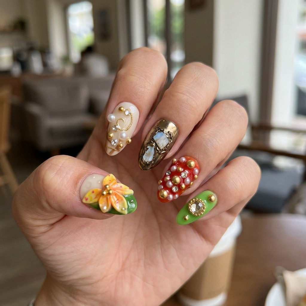 Baroque Fiesta – Main Character Almond Press-On Nails