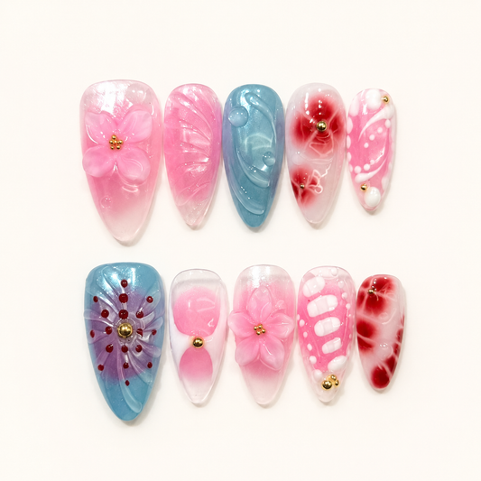Hibiscus Bloom – Tropical Resort Press-On Nails