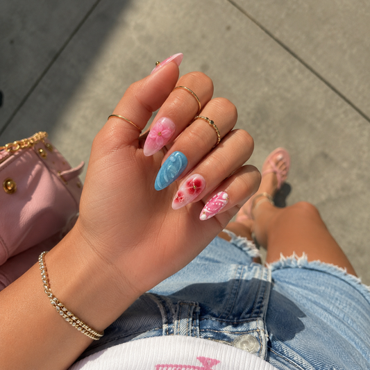 Hibiscus Bloom – Tropical Resort Press-On Nails