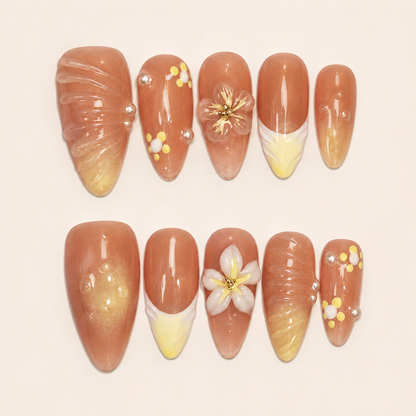 Long Island Frost – Clean Girl Frosted Almond Press-On Nails
