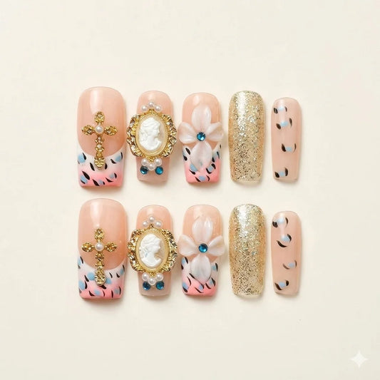 Cameo Heiress – Vintage Baroque Press-On Nails