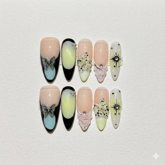 Aurora Sigil – Y2K Butterfly Press-On Nails