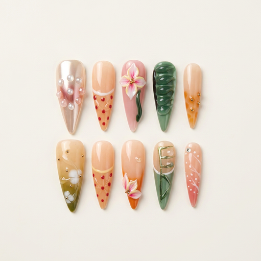 Harvest Bloom – Main Character Stiletto Press-On Nails