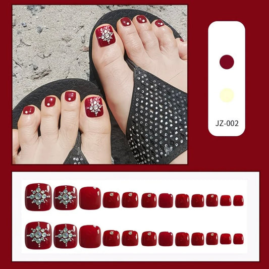 Classic Wine Red Crystal Luxury Toes