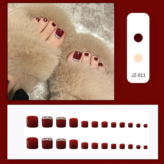 Burgundy Crystal Halo Luxury Toes