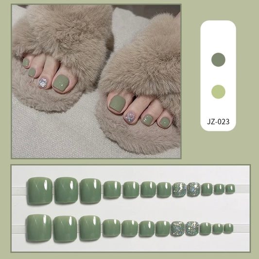 Sage Green Shimmer Luxury Toes