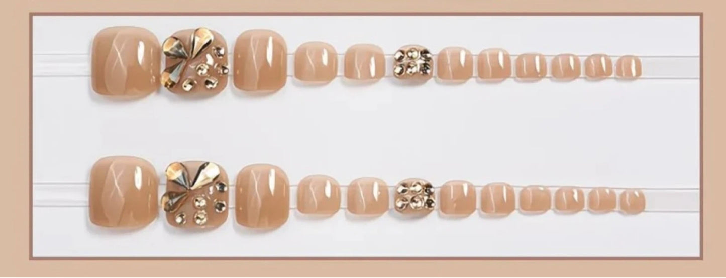 Latte Nude Gold Blossom Luxury Toes
