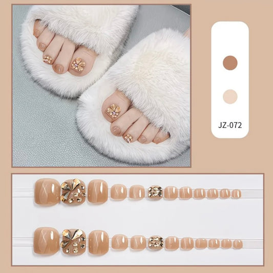 Latte Nude Gold Blossom Luxury Toes