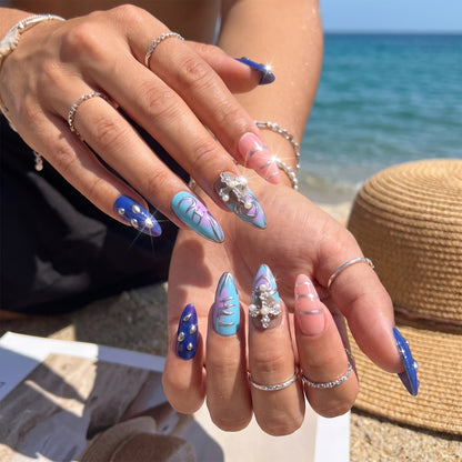 Minimalist Strokes – Quiet Luxury Minimalist Almond Press-On Nails