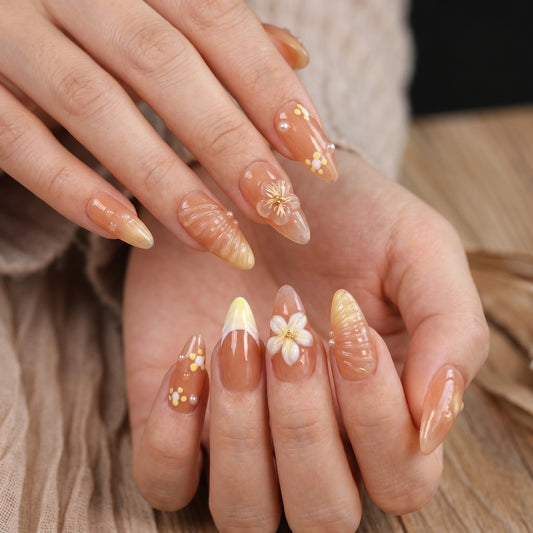 Long Island Frost – Almond Press-On Nails