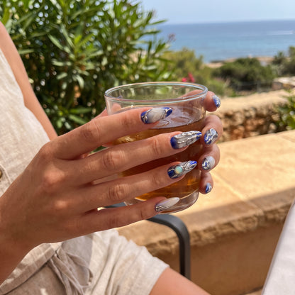 Lyra Cobalt – Main Character Cobalt Chrome Almond Press-On Nails