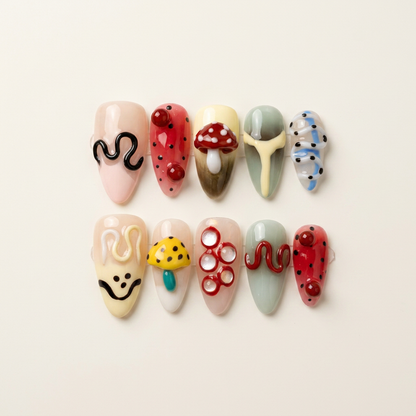 Whimsy Toadstool – Main Character Stiletto Press-On Nails